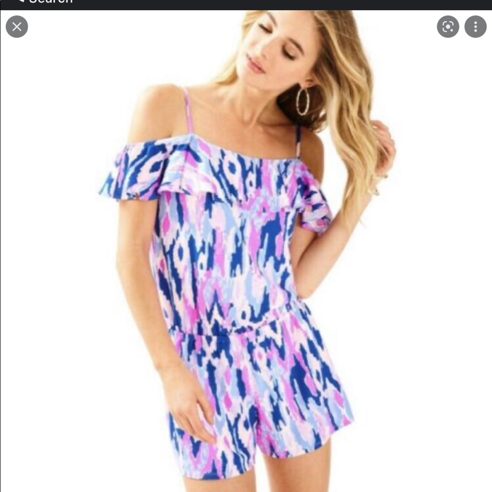 Lilly Pulitzer Off the shoulder Romper. Size Medium.